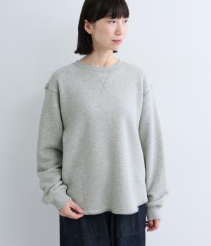 ソフト裏毛カットオフラウンドプルオーバー(トップグレー-1)