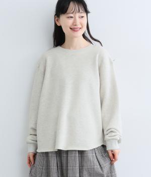 ソフト裏毛カットオフラウンドプルオーバー(オートミール-1)