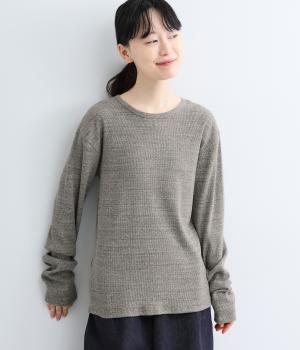 コットンテレコクルーネックTee　日本製（チャコール・F）