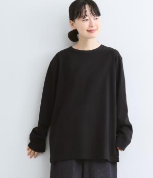 コットン クルーネックTシャツ　日本製（ブラック・2）