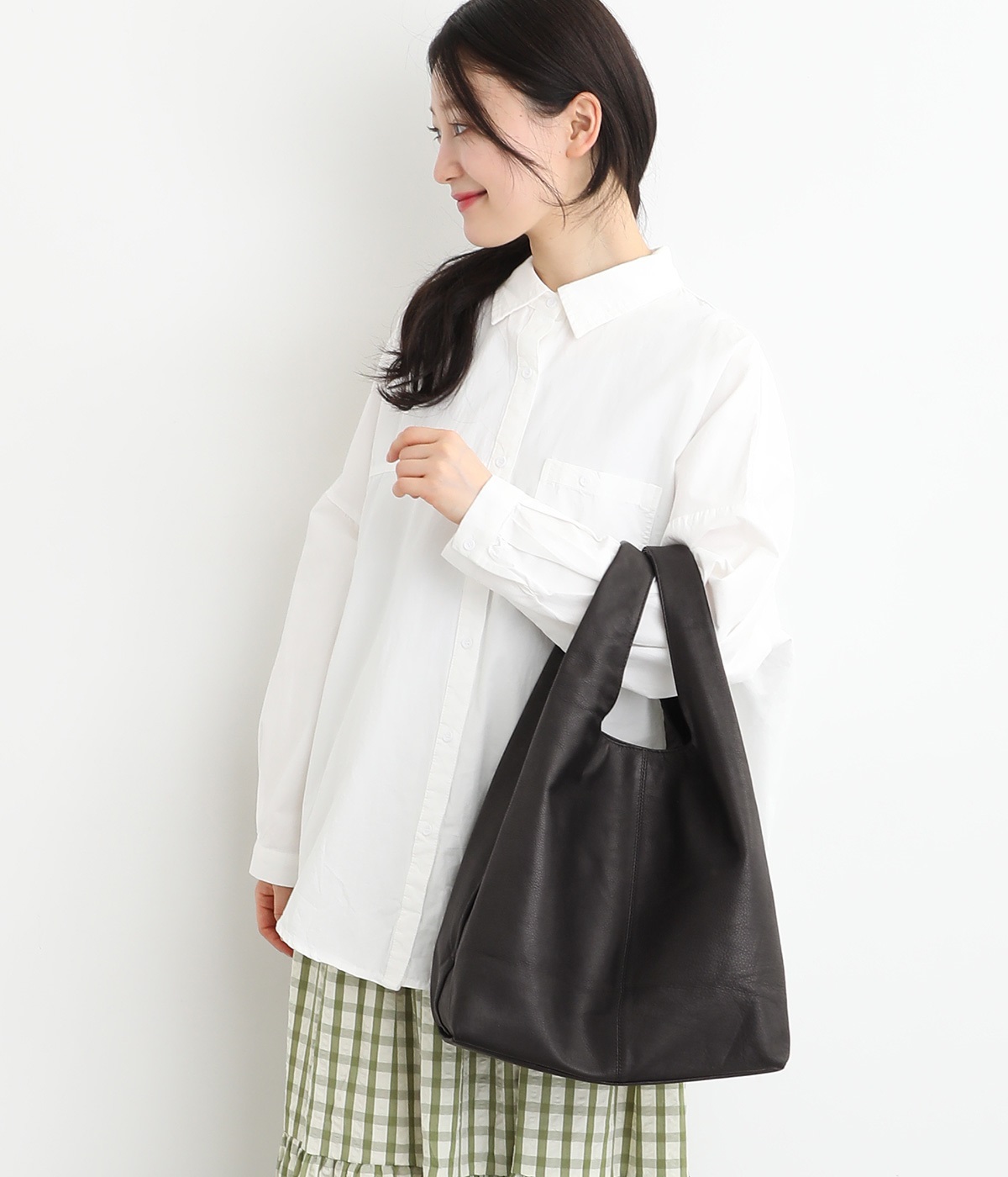 カウレザーハンサムフェイスショッパー(ブラック-ONESIZE)