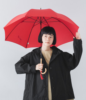 UMBRELLAS LONG Plain Color(レッド-ONESIZE)