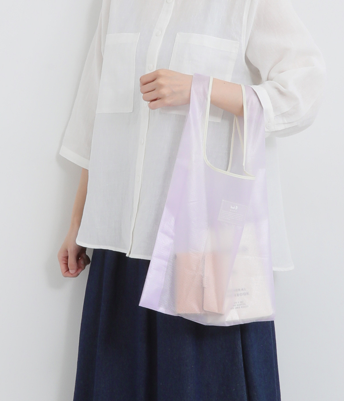 Color Rip Cloth Tote Bag/クリアカラー(パープル-ONESIZE)