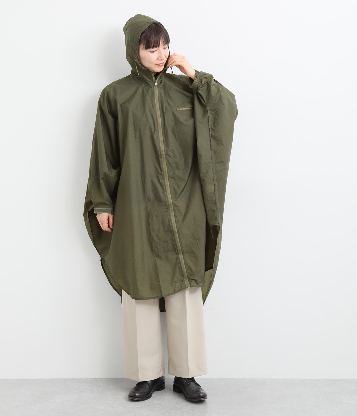スーパーライト/レインポンチョ(カーキ-ONESIZE)