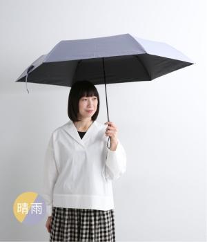 オールウェザーライト　プレーン　ミニ　折りたたみ傘　60cm(ブルーグレー-F)