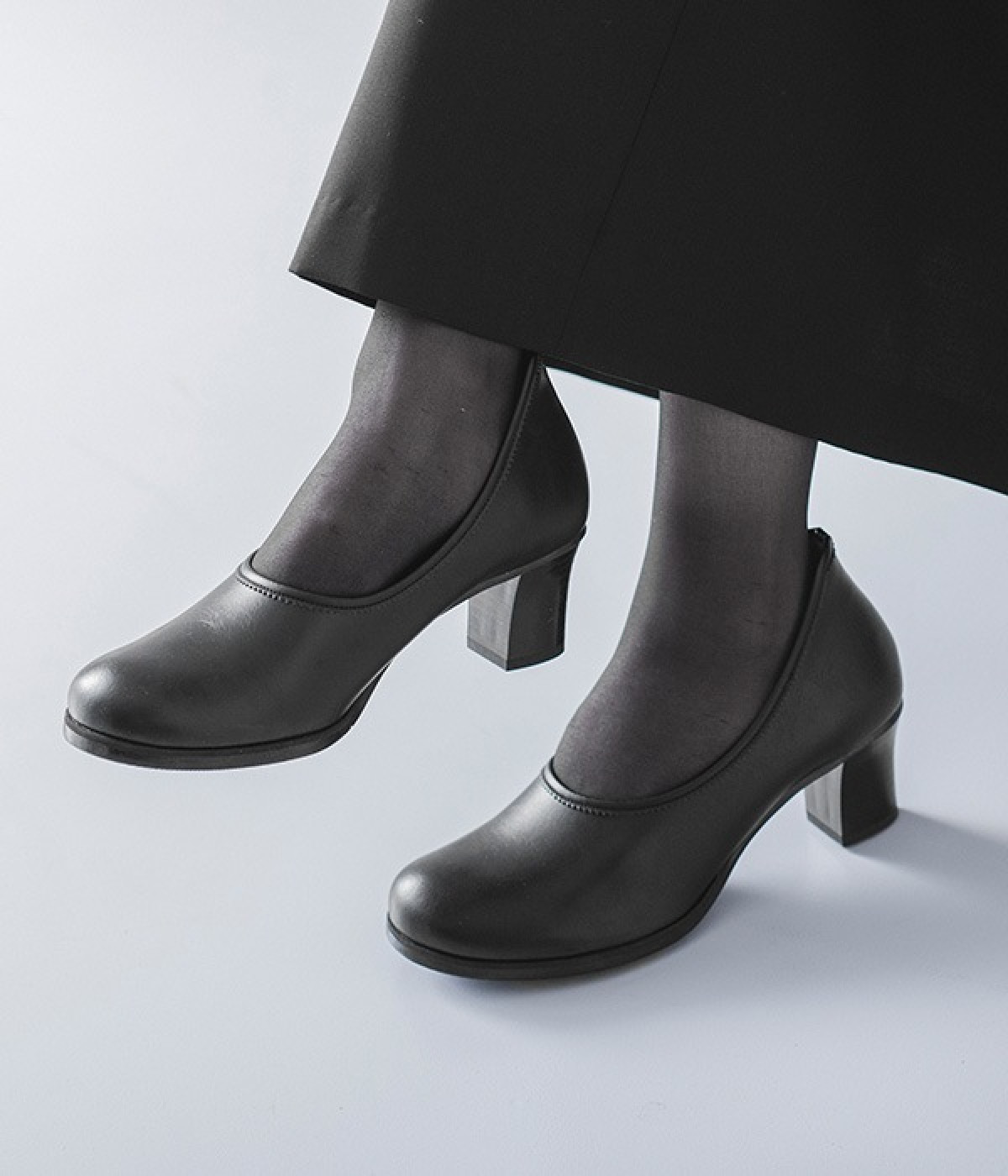 【慶弔両用】ガーデンパンプス(ブラック-225)