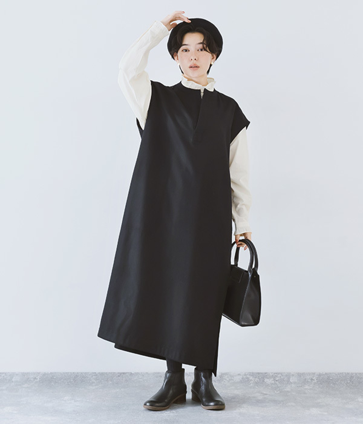 オーバーシャツドレス(ブラック-ONESIZE)