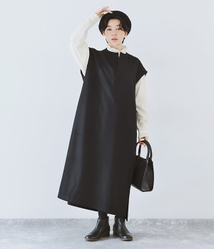 オーバーシャツドレス(ブラック-ONESIZE)