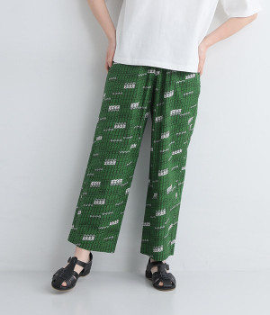 バティックプリント　イージーパンツ(グリーンルーフ-ONESIZE)