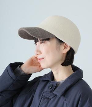 ウールキャップ(モカ/ホワイト-F)