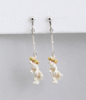 クローバーピクニック　イヤリング(シルバー-ONESIZE)