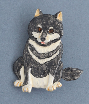 おすわり柴　ブローチ(カラー1-ONESIZE)