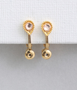 イヤリングコンバーター　しずく　ゴールド(ピンク-ONESIZE)