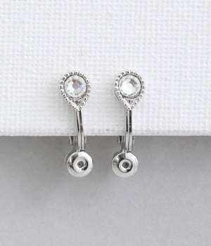 イヤリングコンバーター　しずく　シルバー(クリア-ONESIZE)