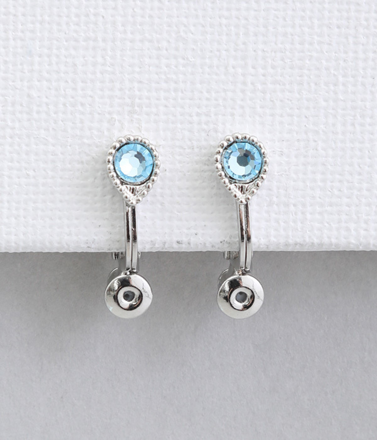 イヤリングコンバーター　しずく　シルバー(ブルー-ONESIZE)