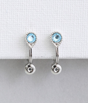 イヤリングコンバーター　しずく　シルバー(ブルー-ONESIZE)