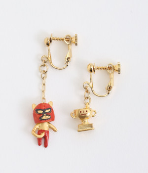 ネコレスラー　イヤリング(カラー1-ONESIZE)