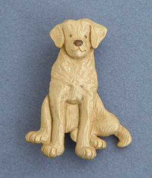 おすわりラブラドールブローチ