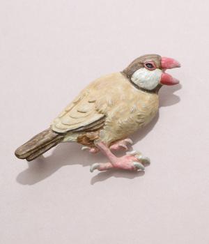 シナモン文鳥ブローチ(カラー1-F)