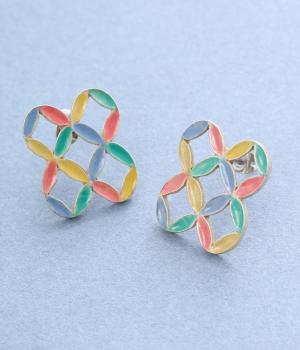 七宝柄ピアス(カラー1-F)