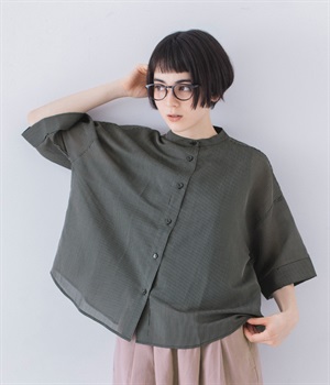 シアーストライプブラウス