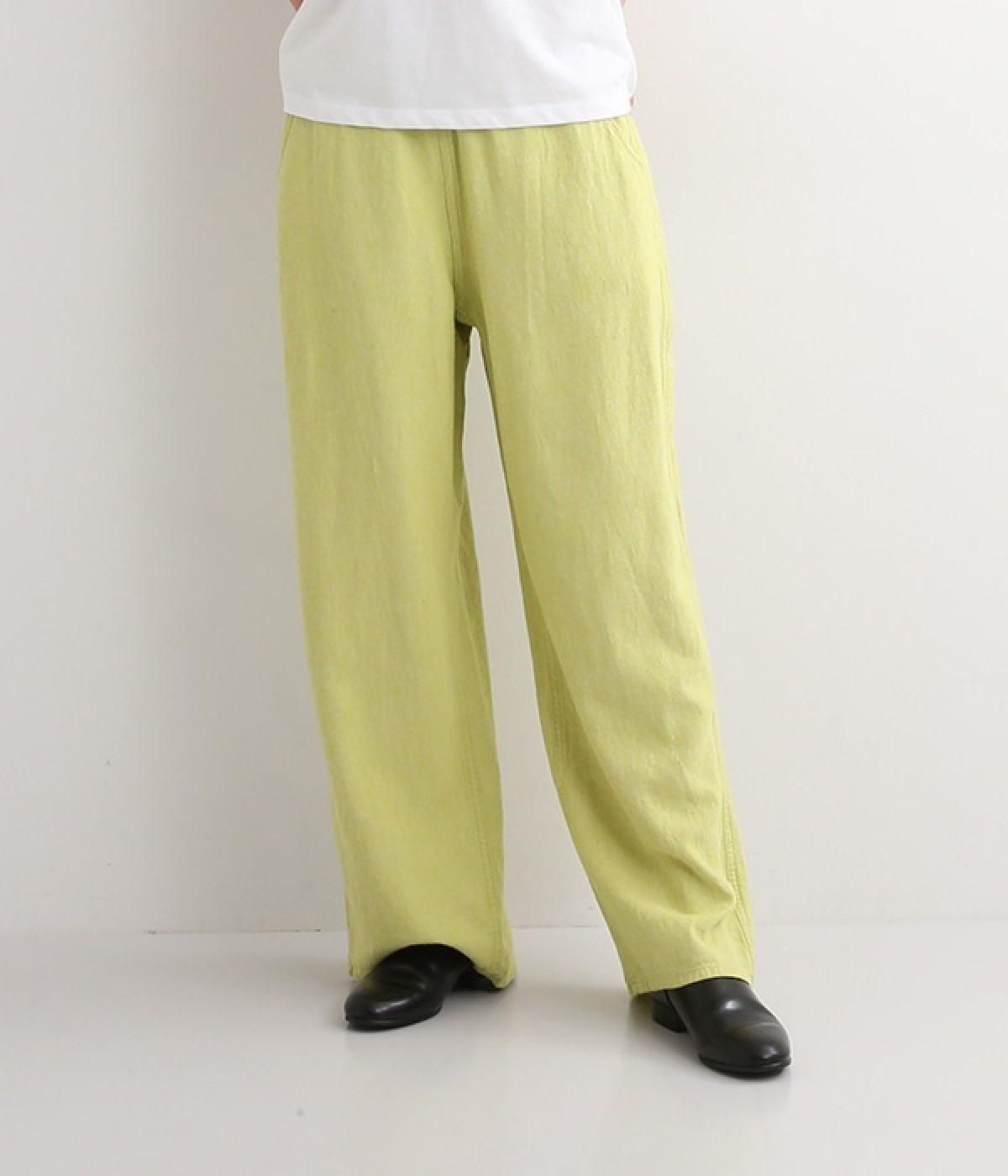 リラックスワイドパンツ(ミックスライムグリーン-S)