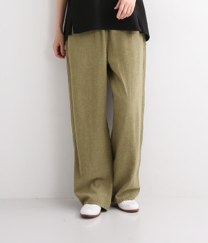 リラックスワイドパンツ(ミックスオリーブ-L)