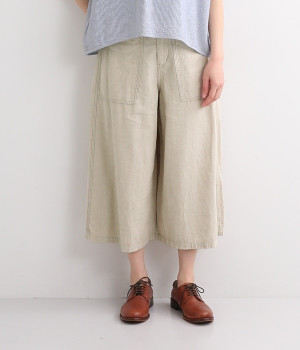 タッククロップドパンツ(ミックスナチュラル-L)