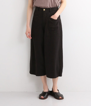 タッククロップドパンツ(ミックスチャコール-L)