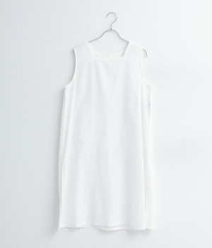 キャンブリック　フロントスクエアネック　ぺチワンピース(オフホワイト-ONESIZE)