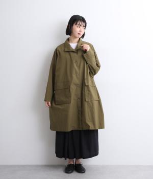 タイプライターワイドスタンドコート(オリーブ-ONESIZE)