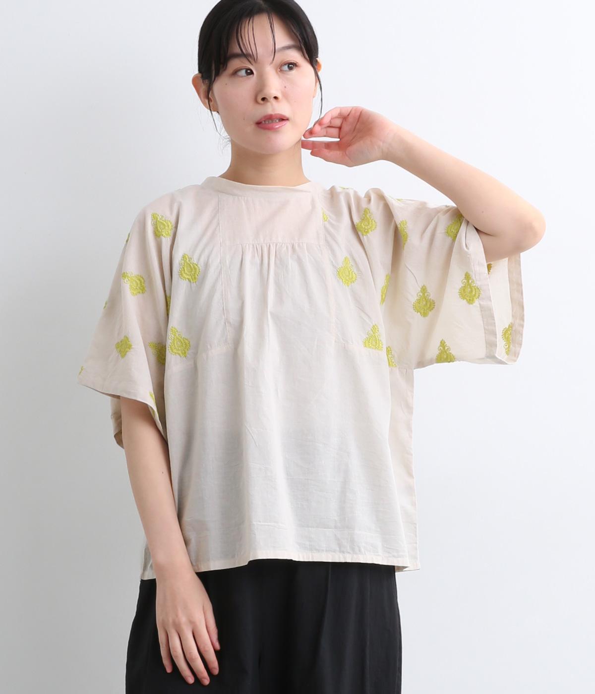 キャンブリック　アラベスク刺繍　スクエアスリーブプルオーバー(ベージュ-ONESIZE)