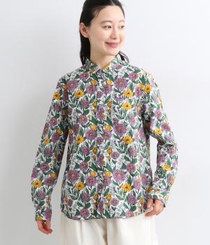 ポプリンボタニカルガーデンプリントレギュラーシャツ(エクリュ-F)