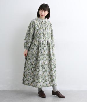 ポプリンボタニカルガーデンプリント2wayドルマンワンピース