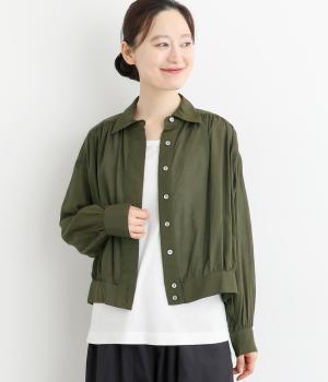 シルクタッチボイルギャザーシャツジャケット