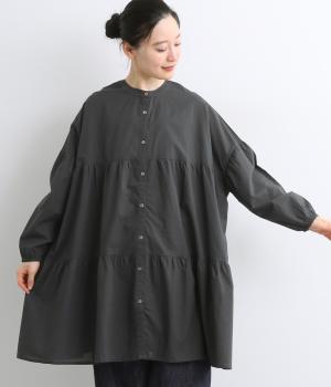 キャンブリック×コットンレース2wayティアードロングブラウス