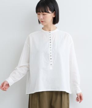 コットン　ロングヘンリープルオーバー(オフホワイト-F)