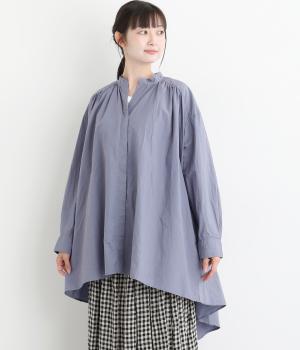 エアージェットキャンブリックフレアチュニック(ダルサックス-F)