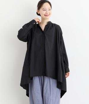 エアージェットキャンブリックフレアチュニック(ブラック-F)