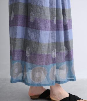 Light Voile　箔ロータスプリント　ギャザースカート