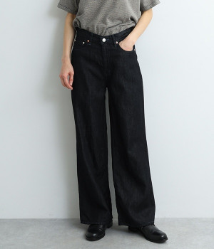 フレンドシップコットンリネンワイドフレアパンツ(rinse-0)