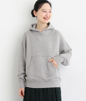 もちもち裏毛 杢調ジップ付きパーカー