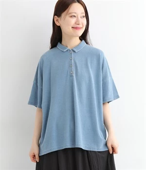 オーバーサイズポロ(ブルー-ONESIZE)