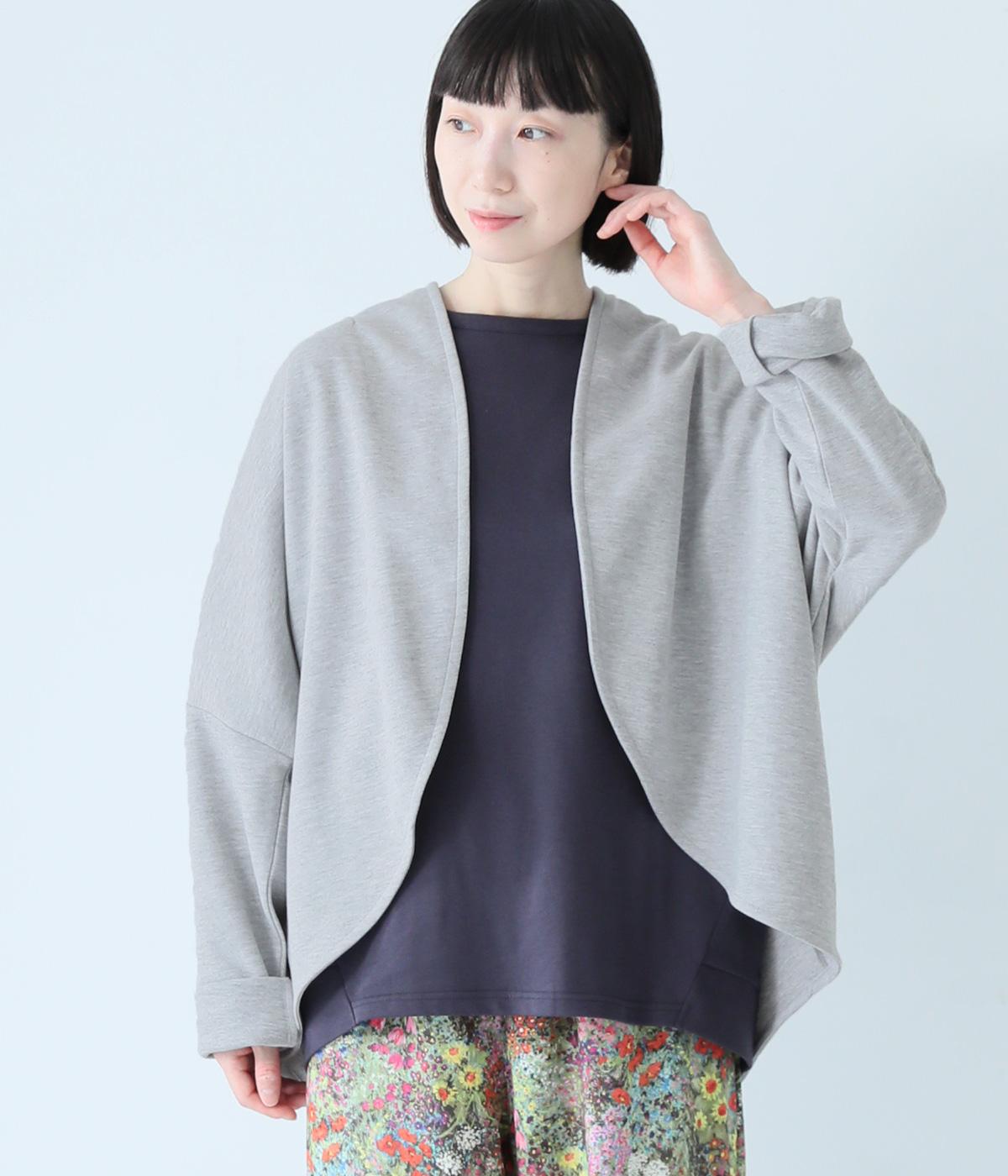 カットソー ラウンドカーディガン(杢グレー-ONESIZE)