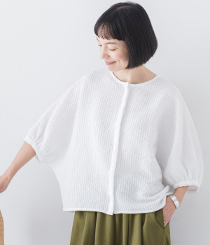 ドルマンスリーブ ブラウス(ホワイト-ONESIZE)