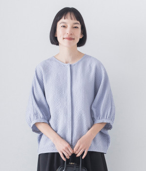 ドルマンスリーブ ブラウス(ブルーグレー-ONESIZE)