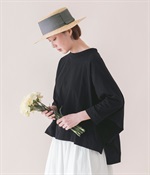 ラグランワイドTシャツ(ブラック-ONESIZE)