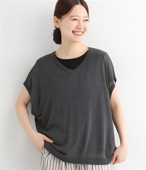 サマーニットベスト(チャコール-ONESIZE)