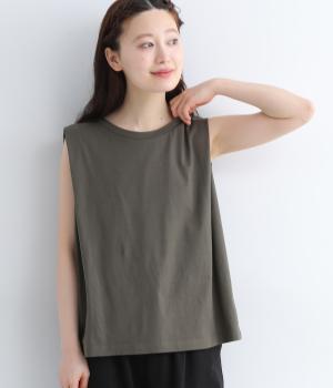 コットンノースリーブカットソー(チャコール-ONESIZE)