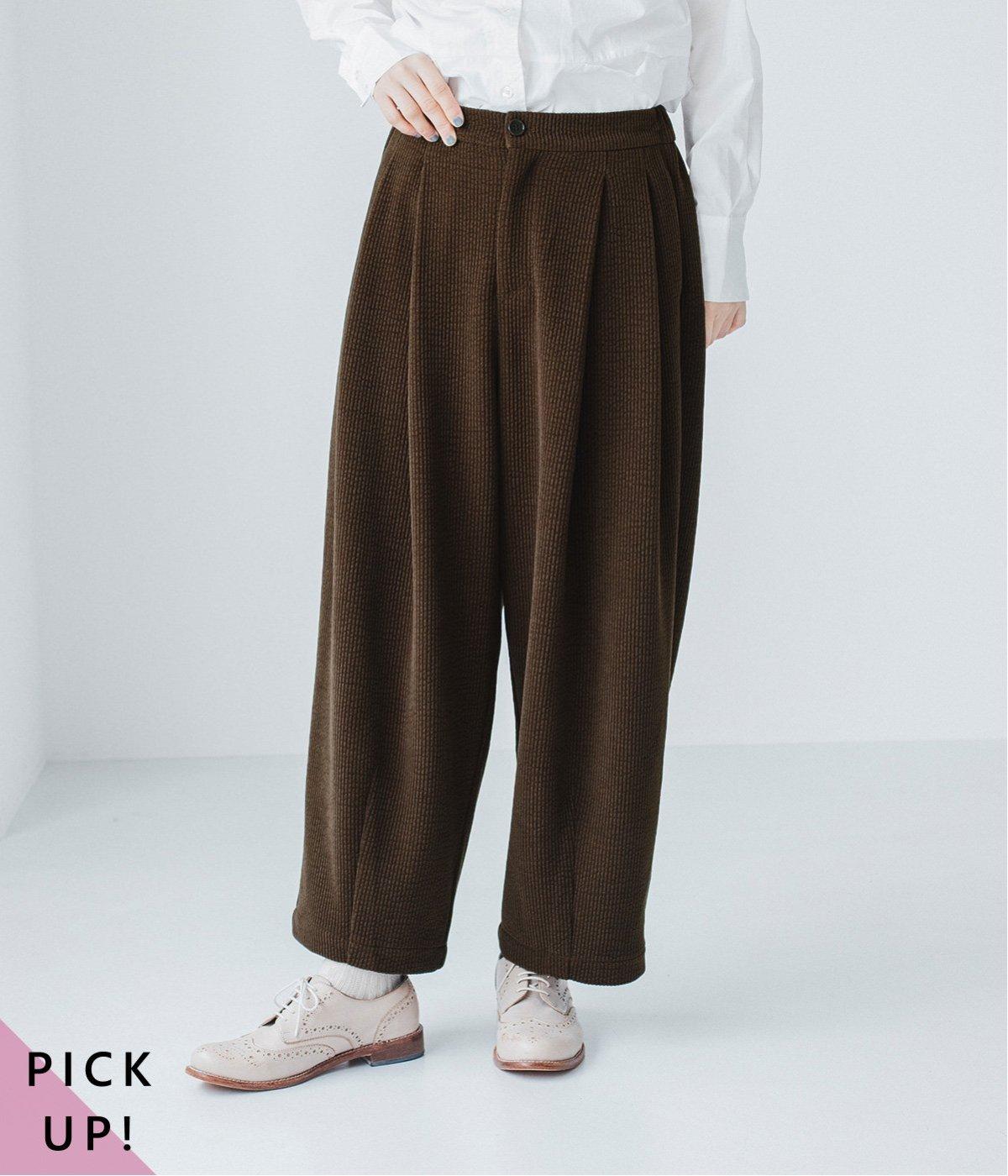 コットンゆったりコーデュロイバルーンパンツ(モカブラウン-F)